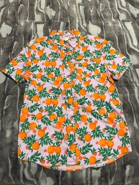 Boys' printed short-sleeve shirt Button-Up Shirt - Pink/Orange Size 14